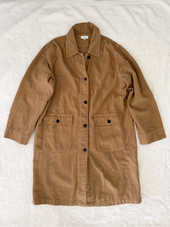 OZMA Jackets & Blazers - OZMA The Chore Coat in Khaki Cotton Trench Coat Duster
